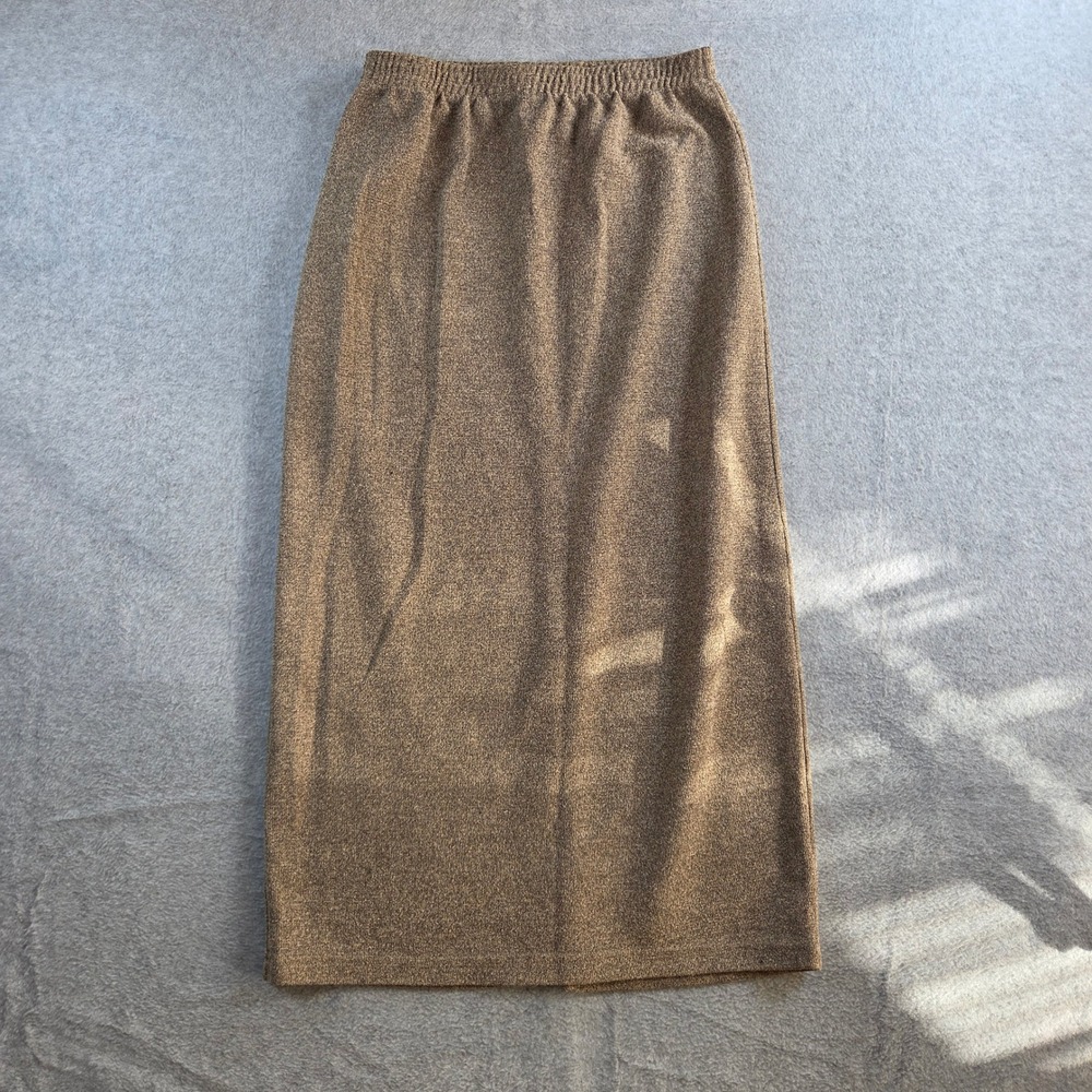 Metro 212 Maxi Skirt Women Size M Brown Elastic Waist Knit Textured